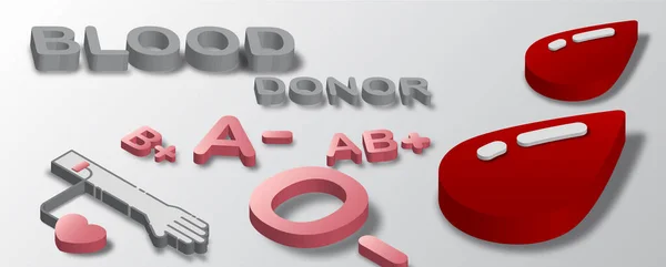 Icono Donación Sangre Con Tipo Sangre Inscripción Donante Sangre Estilo — Vector de stock