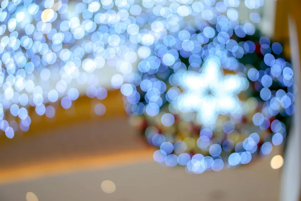 Astratto Offuscata Bokeh Led Riflesso Illuminazione Blu Sfondo Festa Natale — Foto Stock