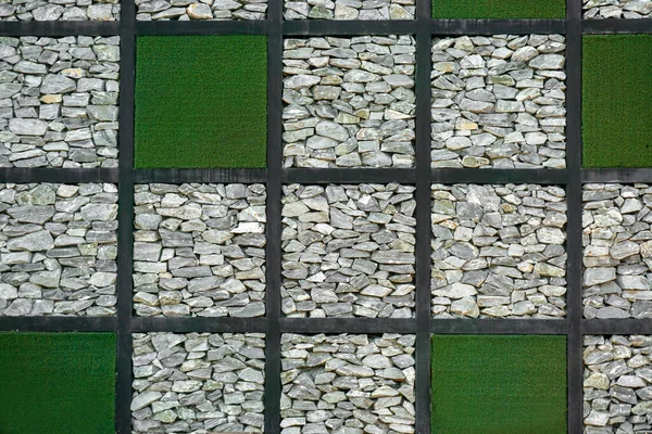 Close Gewas Ontwerp Van Moderne Hek Gemaakt Door Gras Met — Stockfoto