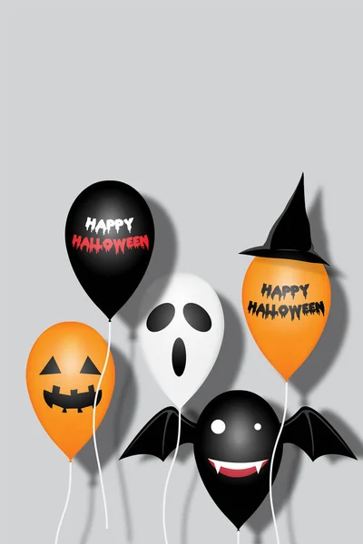 Fantasy Party Ballon Von Halloween Urlaub Isolieren Auf Grauem Hintergrund — Stockvektor