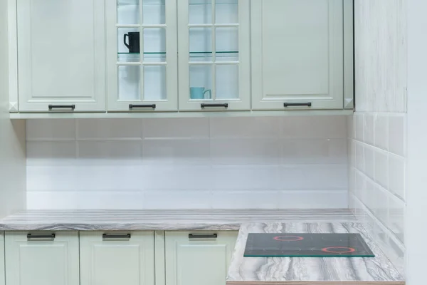 Moderne Keuken Interieur Met Meubels Teller Voor Een Concept Design — Stockfoto