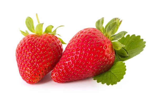 Fresas Frescas Aisladas Sobre Fondo Blanco — Foto de Stock