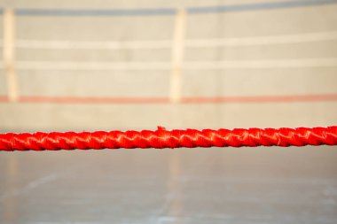 Tay boks halka ip ile arka plan bulanık