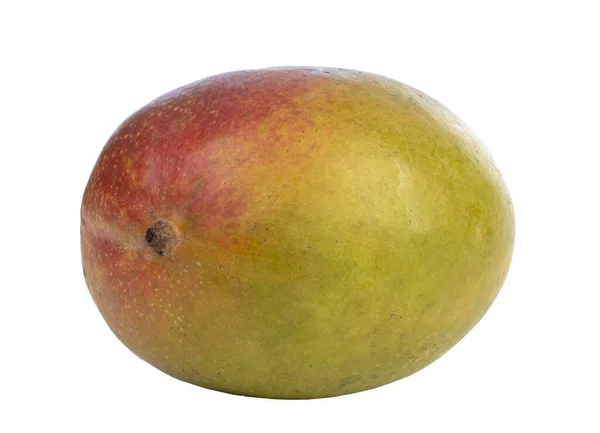 Groene Rode Rijpe Mango Een Witte Achtergrond — Stockfoto