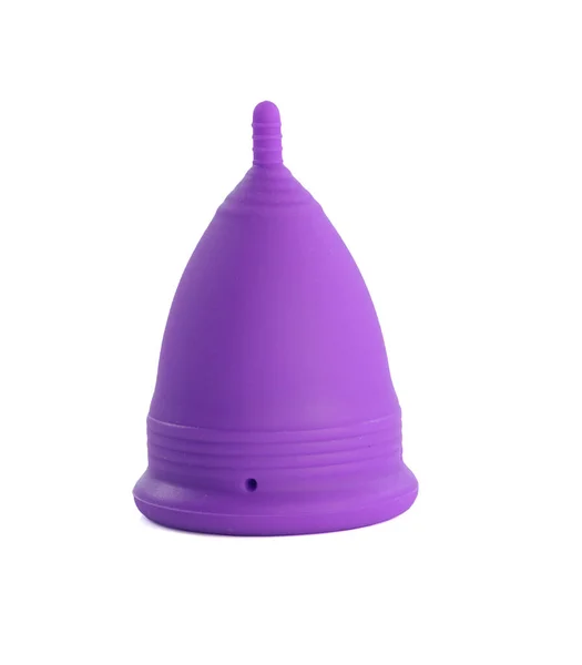 Фиолетовый Менструальный Стакан Белом Фоне — стоковое фото