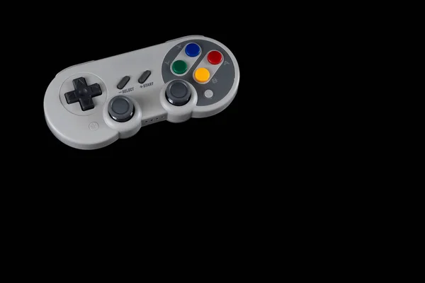 Bovenaanzicht Van Retro Draadloze Videogame Controller Voor Computer Gaming Geïsoleerd — Stockfoto