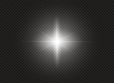 Parlak ışık efekti. Parıltılı yıldız patlaması. Vektör illüstrasyonu.