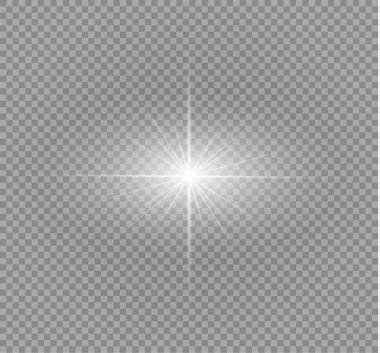 Parlak ışık efekti. Parıltılı yıldız patlaması. Vektör illüstrasyonu.