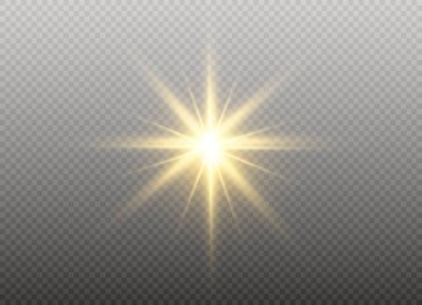 Parlak ışık efekti. Parıltılı yıldız patlaması. Vektör illüstrasyonu.