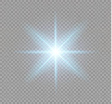 Parlak ışık efekti. Parıltılı yıldız patlaması. Vektör illüstrasyonu.