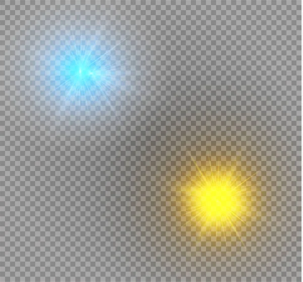 Parlak ışık efekti. Parıltılı yıldız patlaması. Vektör illüstrasyonu. — Stok Vektör