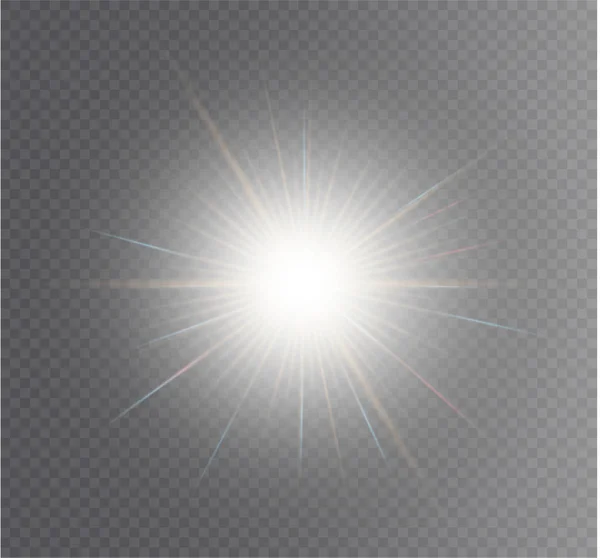 Gloeilamp effect. Sterrensprong met glitters. Vectorillustratie. — Stockvector