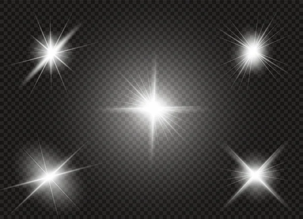 Parlak ışık efekti. Parıltılı yıldız patlaması. Vektör illüstrasyonu.