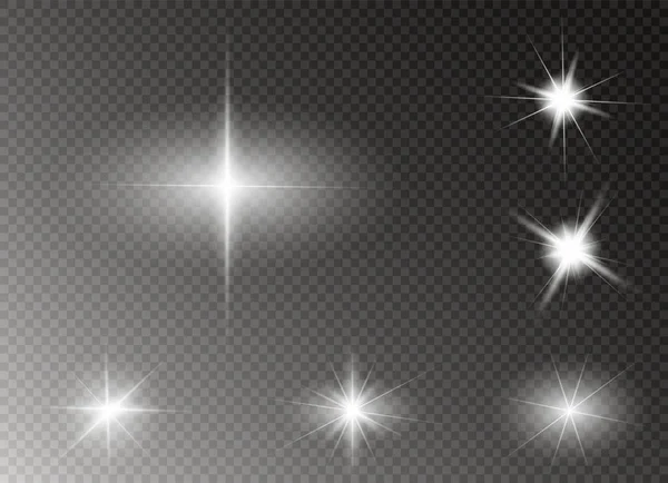 Glow light effect. Star burst with sparkles. Vector illustration. — Stock Vector