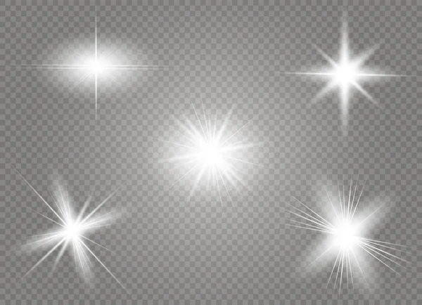 Glow light effect. Star burst with sparkles. Vector illustration. — Stock Vector