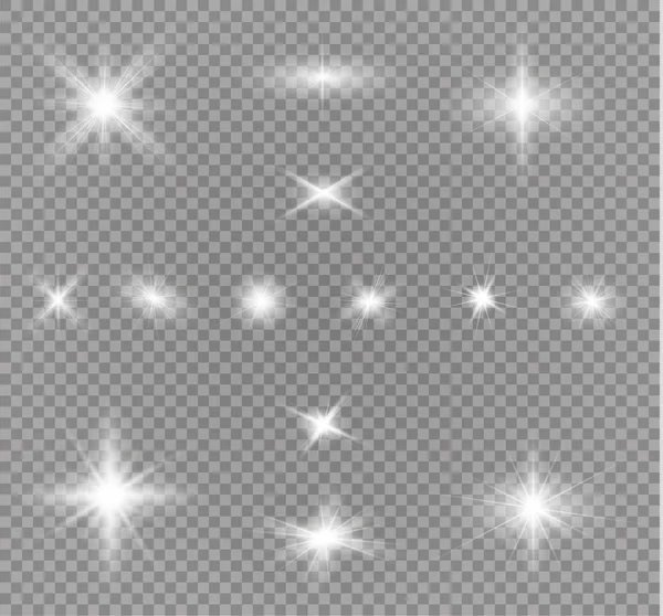 Эффект свечения. Звезда вспыхнула блестками. Векторная иллюстрация . — стоковый вектор