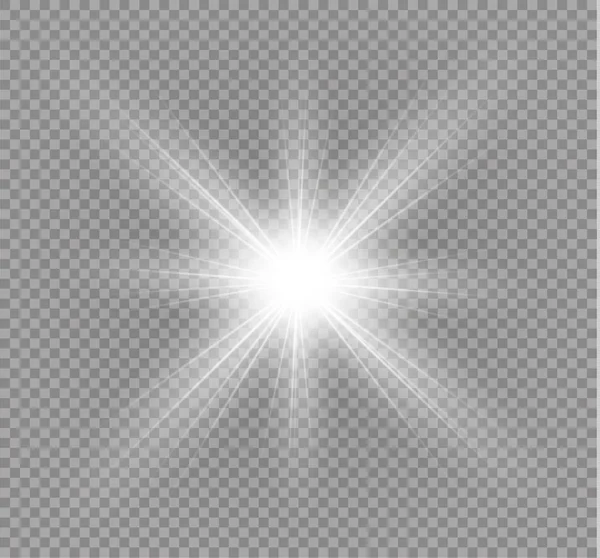 Glow light effect. Star burst with sparkles. Vector illustration. — Stock Vector