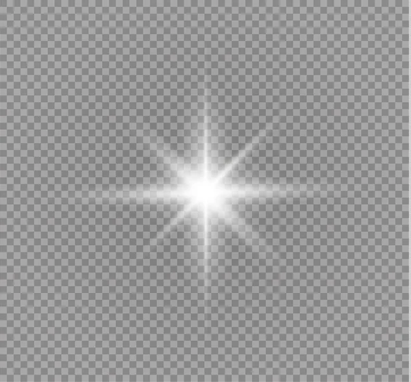 Parlak ışık efekti. Parıltılı yıldız patlaması. Vektör illüstrasyonu.