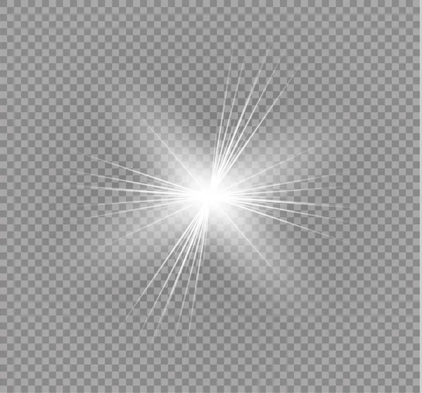 Efecto de luz brillante. Estrella reventó con destellos. Ilustración vectorial . — Archivo Imágenes Vectoriales