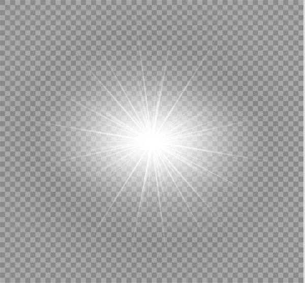 Parlak ışık efekti. Parıltılı yıldız patlaması. Vektör illüstrasyonu.