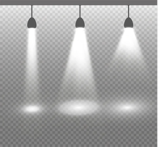 Ensemble d'effets lumineux dorés isolés sur fond transparent. Flash solaire avec rayons et projecteurs. Effet lumineux. Étoile éclatante avec étincelles . — Image vectorielle