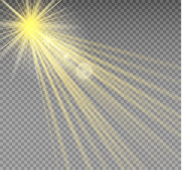 Біле Сяюче Світло Вибухнуло Прозорому Фоні Векторна Ілюстрація Світлового Ефекту — стоковий вектор