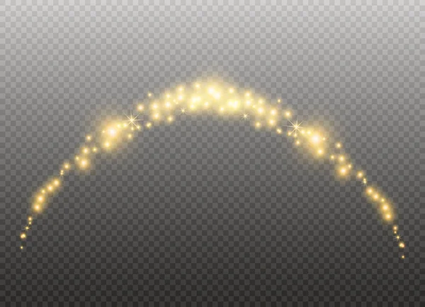 Hvide gnister og gyldne stjerner glitter særlig lyseffekt. Vector funkler på gennemsigtig baggrund. Jul abstrakt – Stock-vektor
