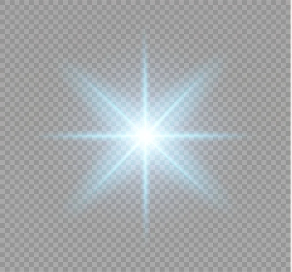 Parlak ışık efekti. Parıltılı yıldız patlaması. Vektör illüstrasyonu.