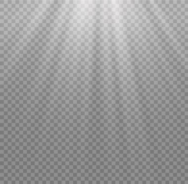 Saydam arka plan üzerinde beyaz parlak ışık patlaması patlama. Vektör çizim ışık efekti dekorasyon Ray. Parlak yıldız. Yarı saydam Parlatıcı güneş, parlak parlama. Merkezi canlı flaş.