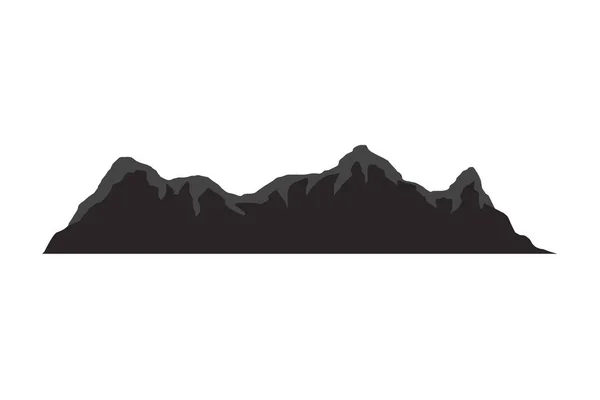 Bergsilhouetten übersehen. Vektor felsige Hügel Geländevektor, Berge Silhouette auf weißem Hintergrund isoliert für die Landschaftsgestaltung eingestellt — Stockvektor