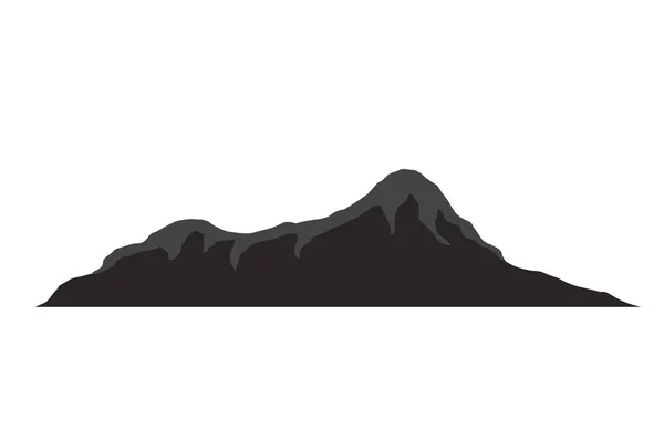 Mountain silhouettes overlook. Vector rocky hills terrain vector, mountains silhouette set isolated on white background for landscape design — Stock Vector