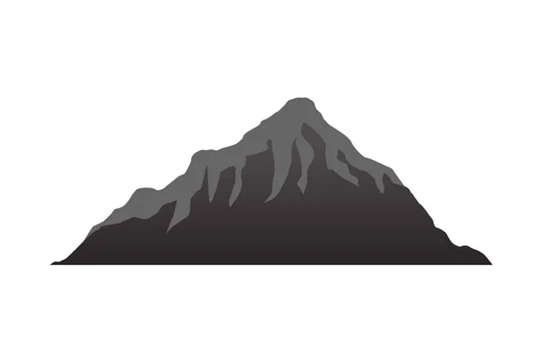 Siluetas de montaña con vistas. vector de terreno vectorial colinas rocosas, silueta de montañas conjunto aislado sobre fondo blanco para el diseño del paisaje — Vector de stock