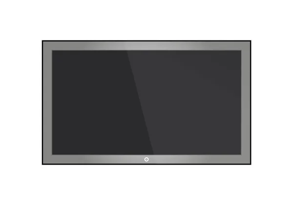 Üres Lcd, plazma kijelzők vagy Tv képernyőjét a monitor design.computer vagy fekete képkeret, elszigetelt átlátszó háttér. Vektoros illusztráció. — Stock Vector