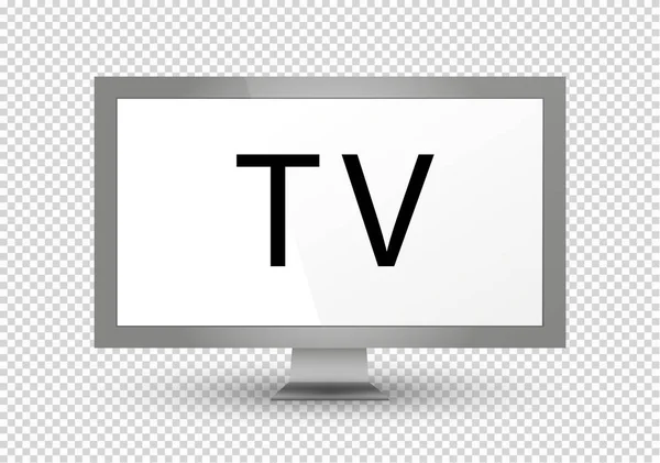 Schermo LCD vuoto, display al plasma o TV per il monitor design.computer o cornice nera, isolato su uno sfondo trasparente. . — Vettoriale Stock