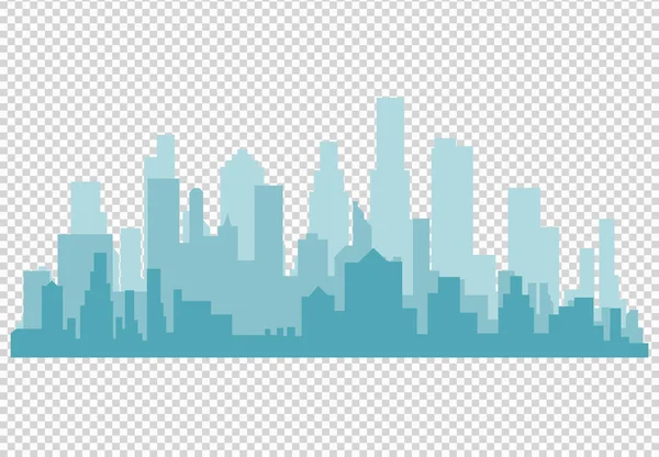 Staden skyline vektor illustration. Stadslandskap. Dagtid stadsbild i platt stil — Stock vektor