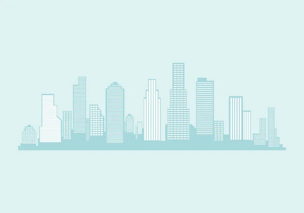 Ciudad skyline vector ilustración. Paisaje urbano. Paisaje urbano diurno en estilo plano — Vector de stock