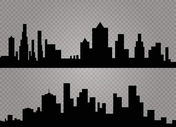 Staden skyline vektor illustration. Stadslandskap. Dagtid stadsbild i platt stil — Stock vektor