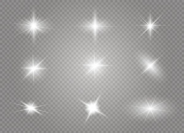 Glow light effect. Star burst with sparkles. Vector illustration. — Stock Vector