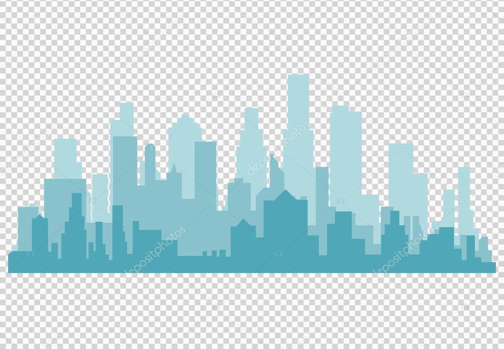 City skyline vector illustration. Urban landscape. Daytime cityscape in flat style