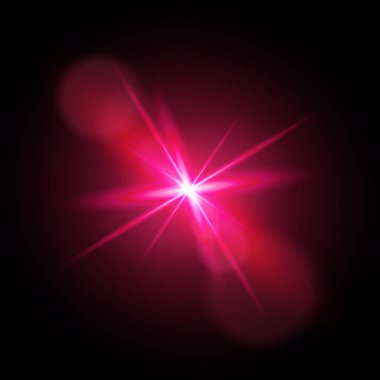 Parlak ışık efekti. Parıltılı yıldız patlaması. Vektör illüstrasyonu.