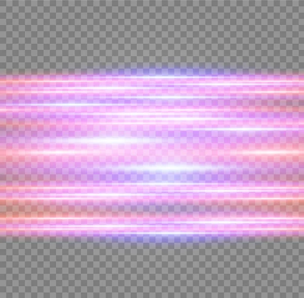 Vector rojo y azul efecto especial. Rayas luminosas sobre fondo transparente. Hermoso resplandor resplandor y movimiento de partículas spark.particle . — Vector de stock