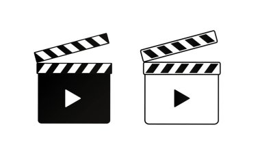 Bir beyaz background.film.time.vector örnek üzerinde gerçekçi clapper.cinema.Board