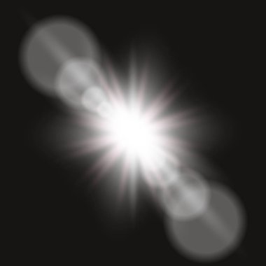 Vektör şeffaf güneş ışığı özel lens flare ışığı efekti. Güneş flash.