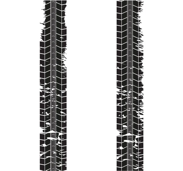 タイヤ痕。白い背景のベクトルイラスト. — ストックベクタ