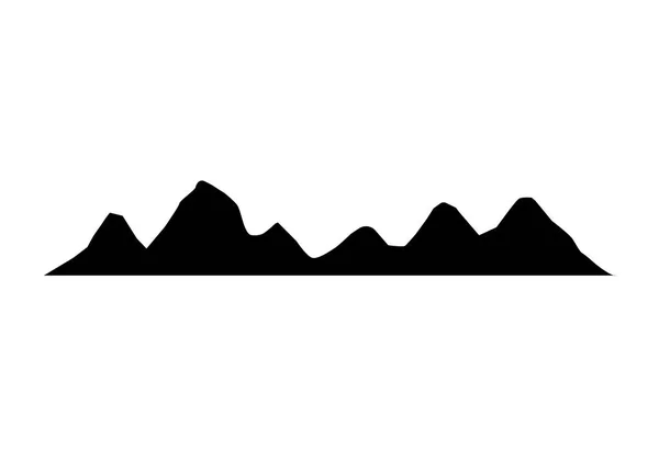 Le sagome di montagna si affacciano. Vettore colline rocciose vettore terreno, montagne silhouette set isolato su sfondo bianco per la progettazione del paesaggio . — Vettoriale Stock