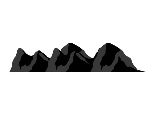 Mountain silhuetter förbise. Vector steniga kullar terräng vektor, bergen siluett ställa isolerade på vit bakgrund för landskapsplanering. — Stock vektor