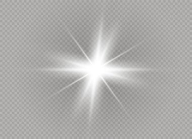 Parlak ışık efekti. Parıltılı yıldız patlaması. Vektör illüstrasyonu.