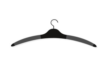 Gerçekçi ahşap askı. Mont, kazak, elbise, Etek, pantolon. Tasarım şablonu, grafik, reklam için Düzen