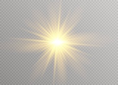 Parlak ışık efekti. Parıltılı yıldız patlaması. Vektör illüstrasyonu.