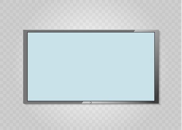 Marco de TV. Monitor led vacío de computadora o marco de foto negro aislado sobre un fondo transparente. Pantalla en blanco vectorial lcd, plasma, panel o TV para su diseño. — Vector de stock